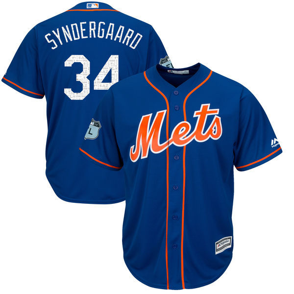 2017 MLB New York Mets #34 Syndergaaro Blue Jerseys->->MLB Jersey